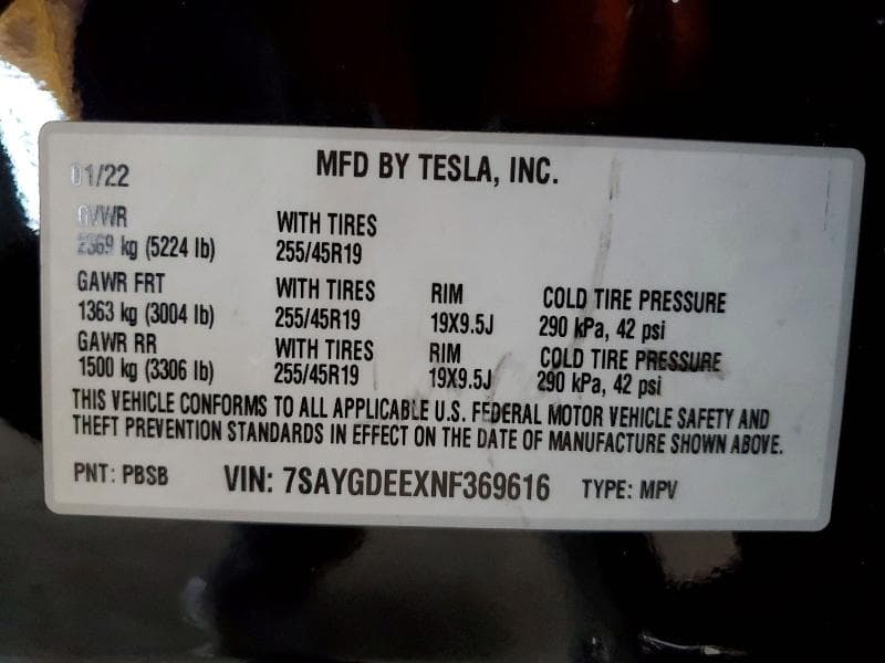 2022 TESLA MODEL Y 12