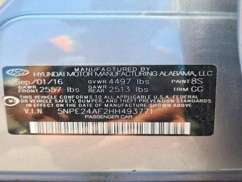 2017 HYUNDAI SONATA SE SE 12