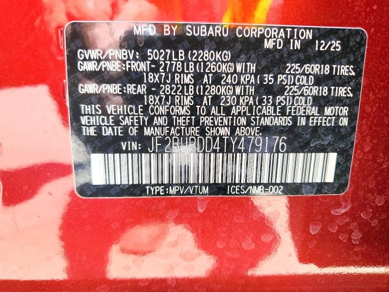 2026 SUBARU OUTBACK LIMITED 13