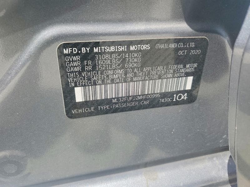 2021 MITSUBISHI MIRAGE 12