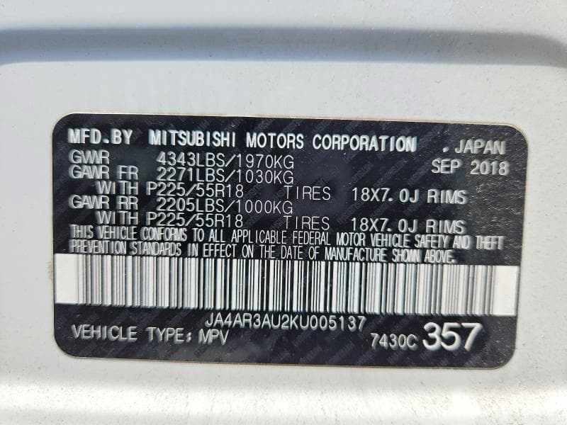 2019 MITSUBISHI OUTLANDER SPORT ES 13