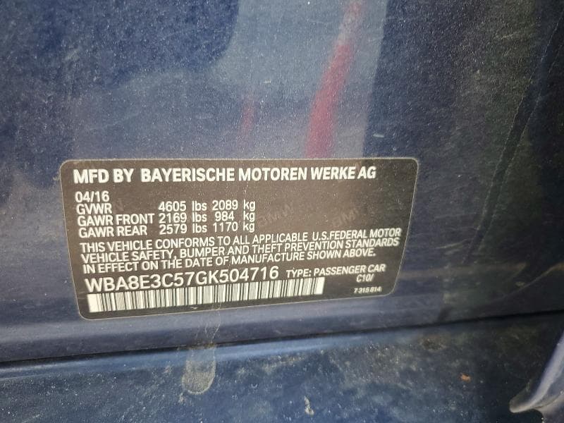 2016 BMW 328 XI SULEV 13