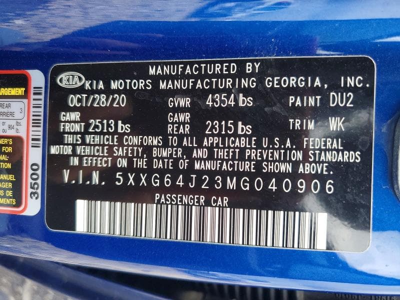 2021 KIA K5 12