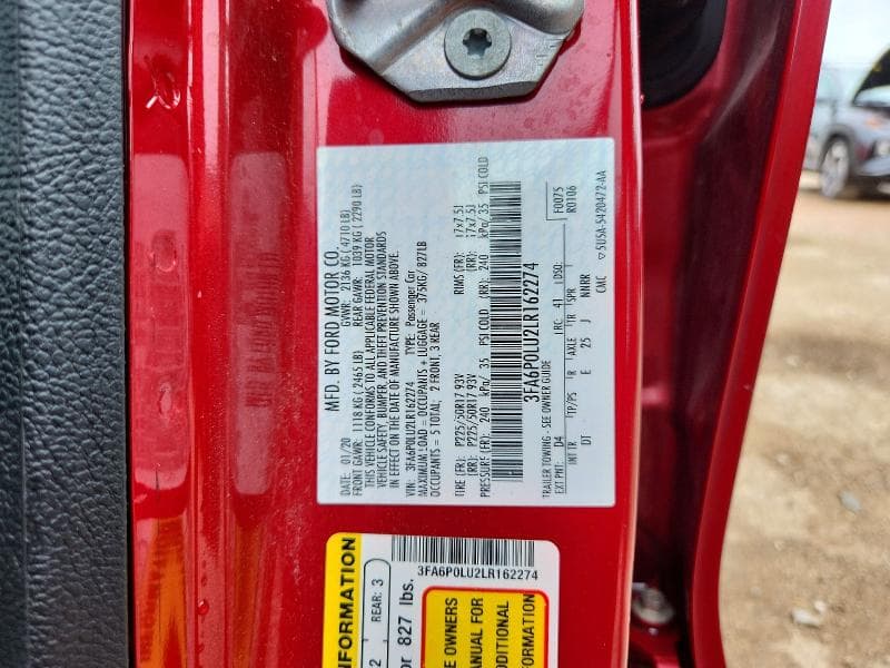 2020 FORD FUSION SE 12