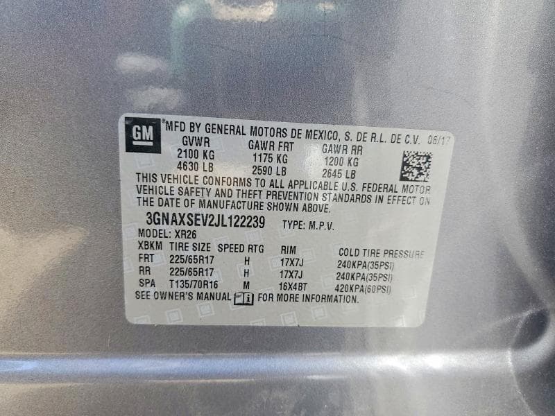 2018 CHEVROLET EQUINOX LT LT 14