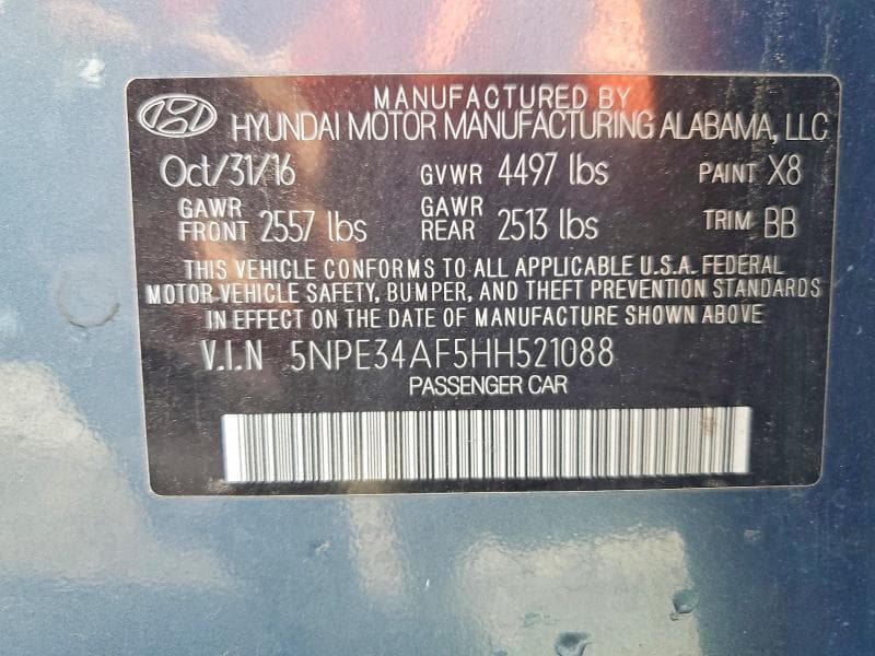 2017 HYUNDAI SONATA LIMITED 13