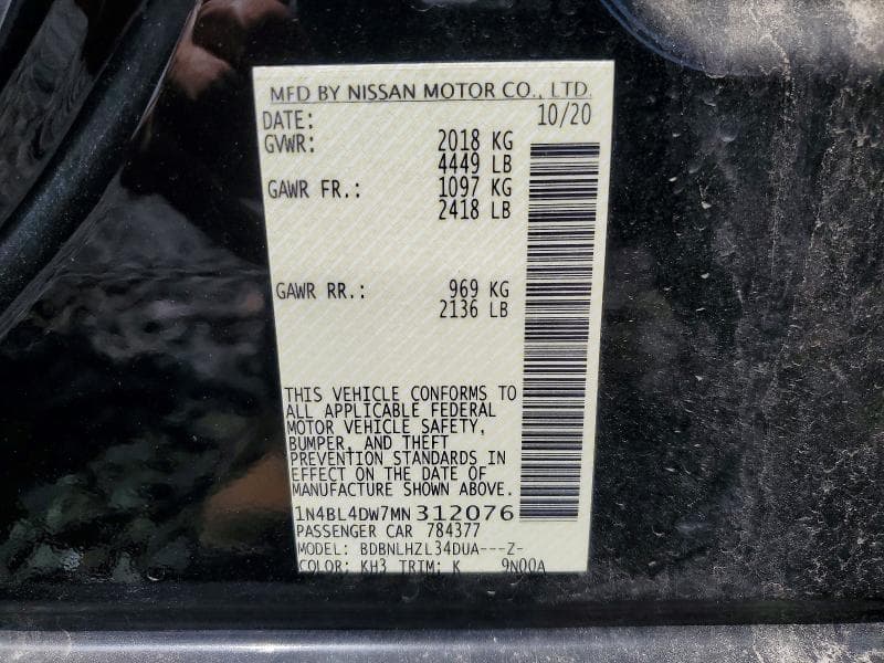 2021 NISSAN ALTIMA SV SV 12