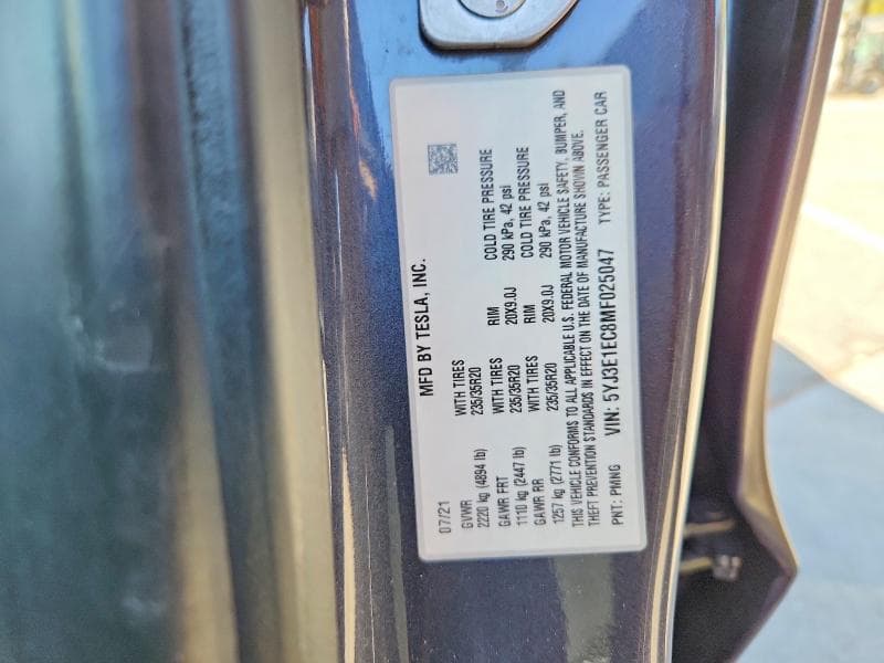 2021 TESLA MODEL 3 12
