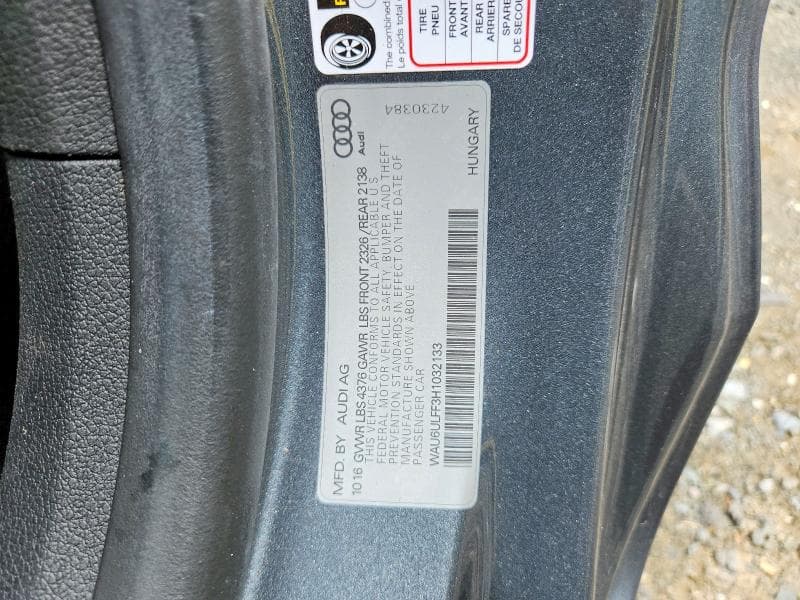 2017 AUDI A3 PREMIUM PREMIUM 12