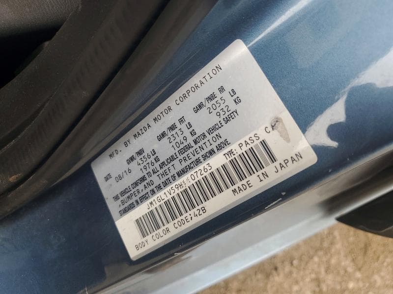 2017 MAZDA 6 TOURING TOURING 12