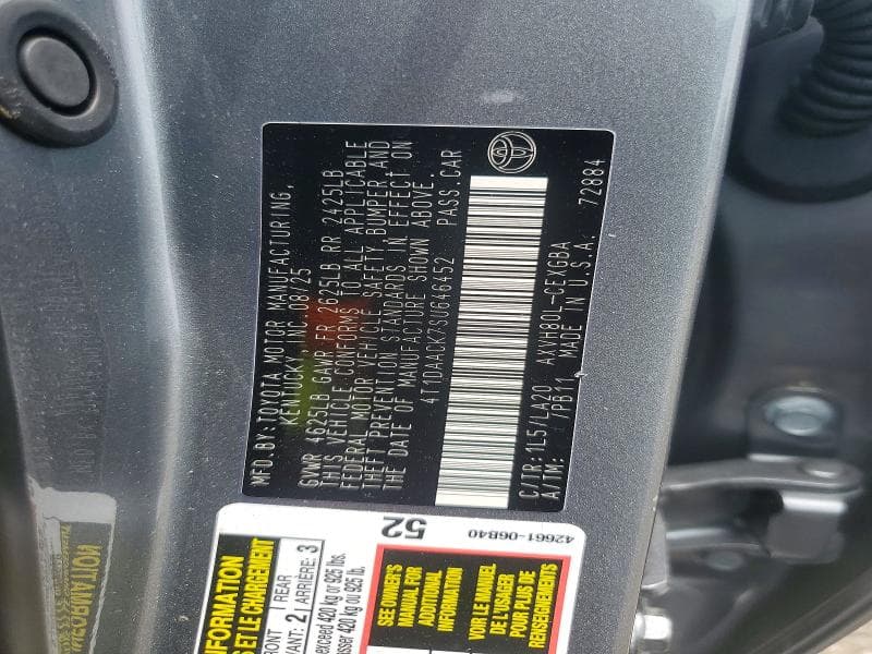 2025 TOYOTA CAMRY XLE XLE 12
