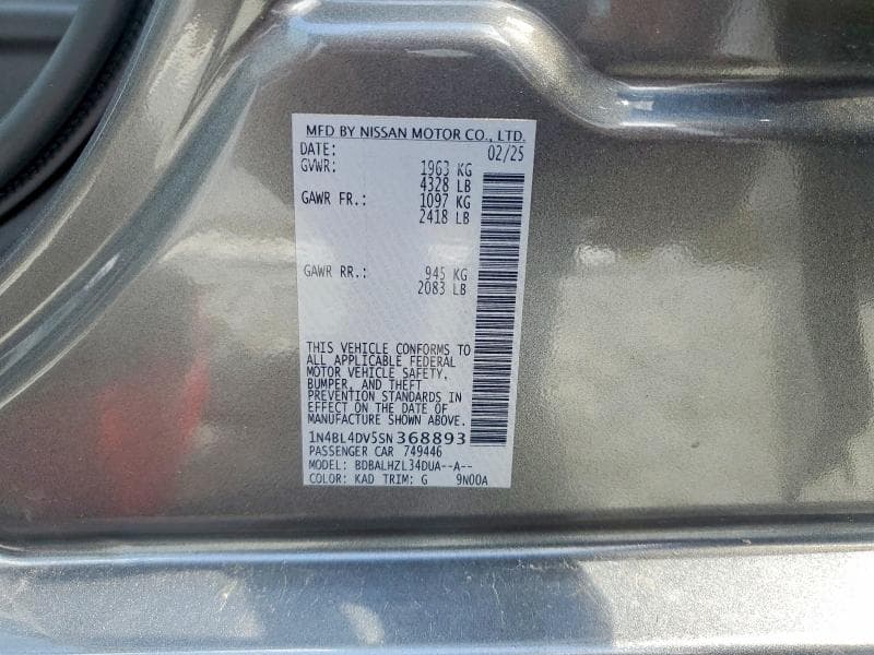 2025 NISSAN ALTIMA SV 13