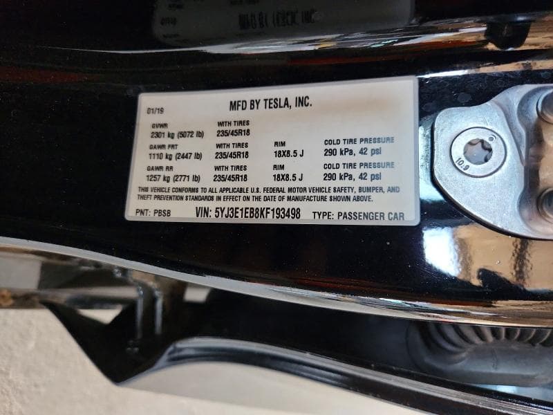 2019 TESLA MODEL 3 13