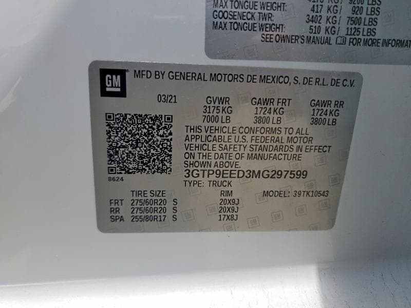 2021 GMC SIERRA K1500 AT4 K1500 AT4 12