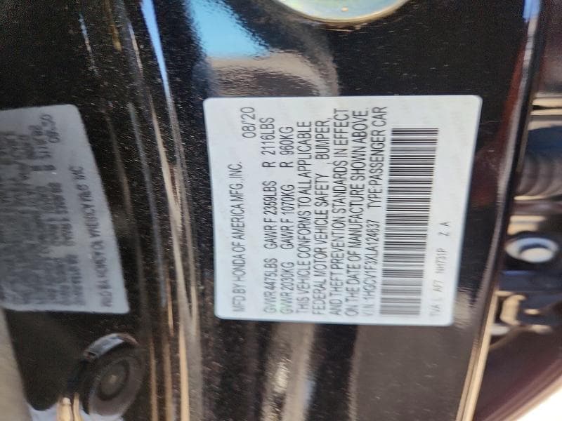 2020 HONDA ACCORD SPORT 12