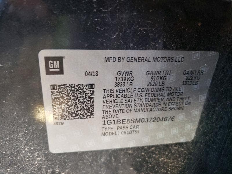 2018 CHEVROLET CRUZE LT 12