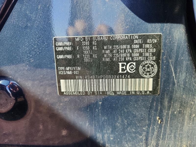 2024 SUBARU OUTBACK PREMIER XT PREMIER XT 12