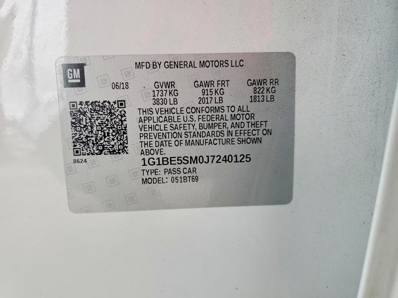2018 CHEVROLET CRUZE 1LT 12
