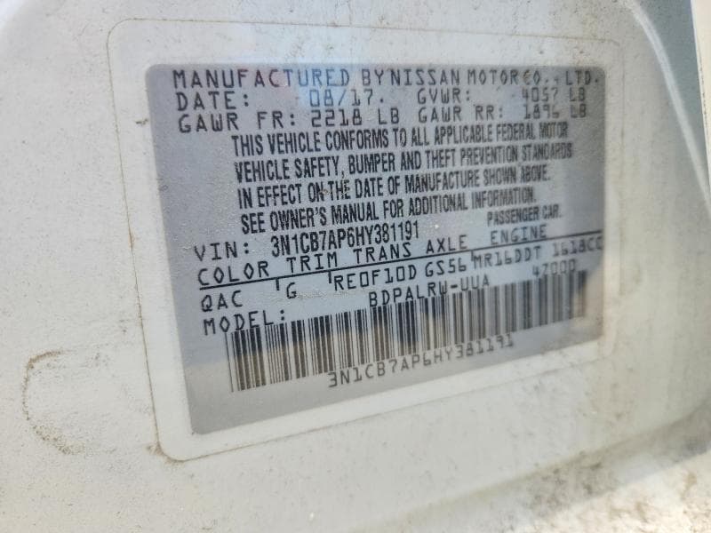 2017 NISSAN SENTRA SR TURBO 12