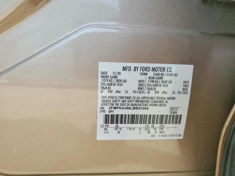 2020 FORD EDGE SEL 13