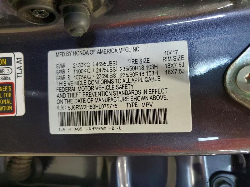 2017 HONDA CR-V EXL EXL 14