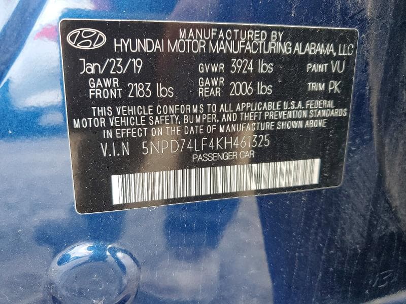 2019 HYUNDAI ELANTRA SE 12