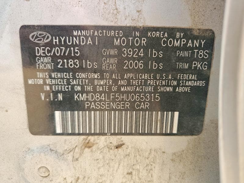 2017 HYUNDAI ELANTRA SE 12