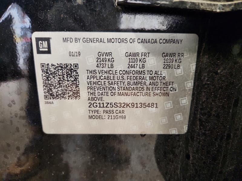 2019 CHEVROLET IMPALA LT 13
