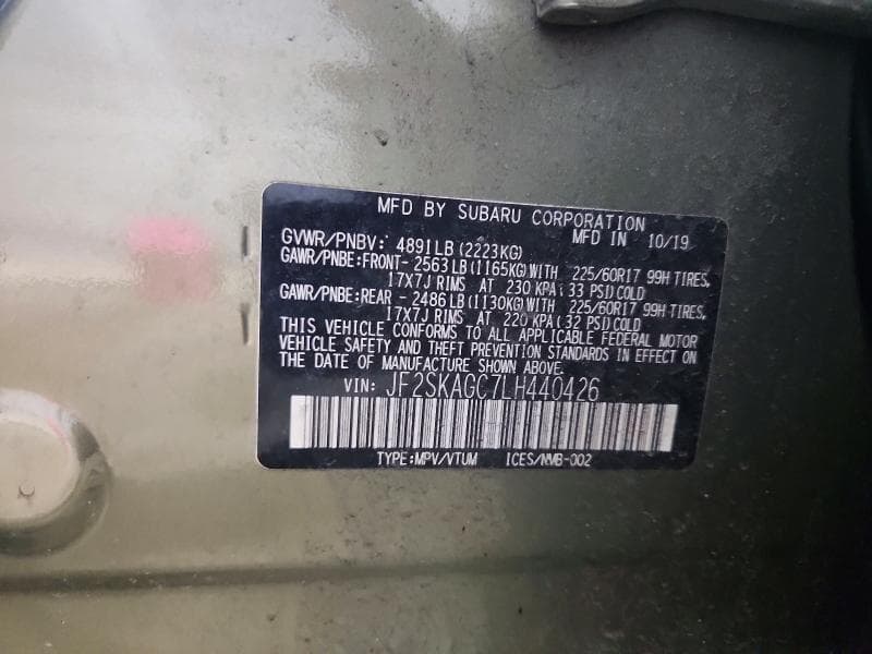 2020 SUBARU FORESTER PREMIUM PREMIUM 12