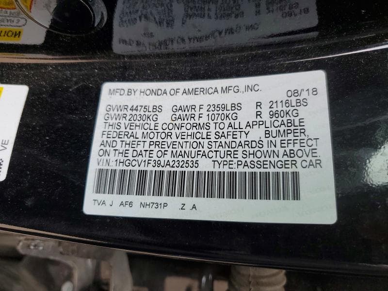 2018 HONDA ACCORD SPORT 12