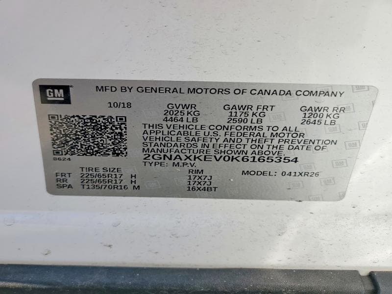 2019 CHEVROLET EQUINOX LT 12