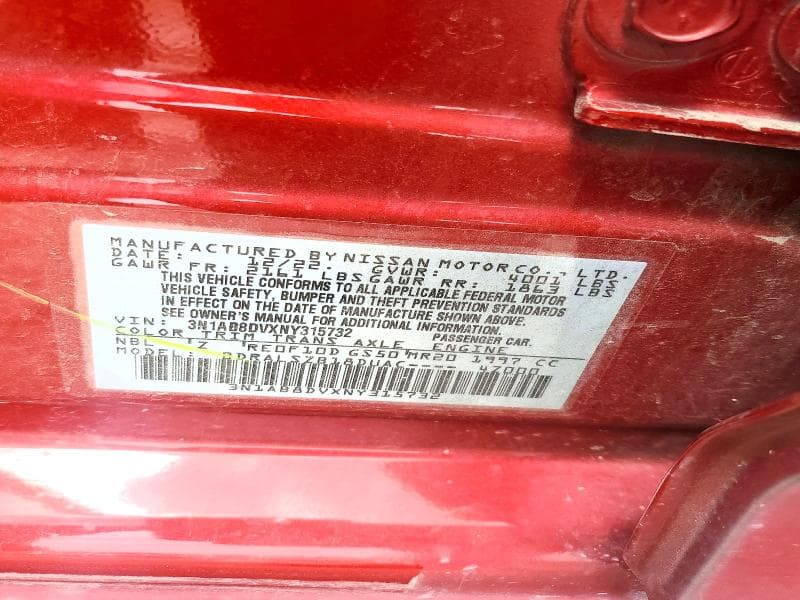 2022 NISSAN SENTRA SR 12