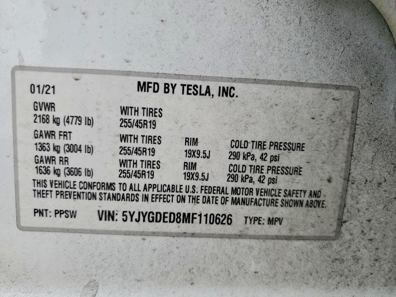 2021 TESLA MODEL Y 14