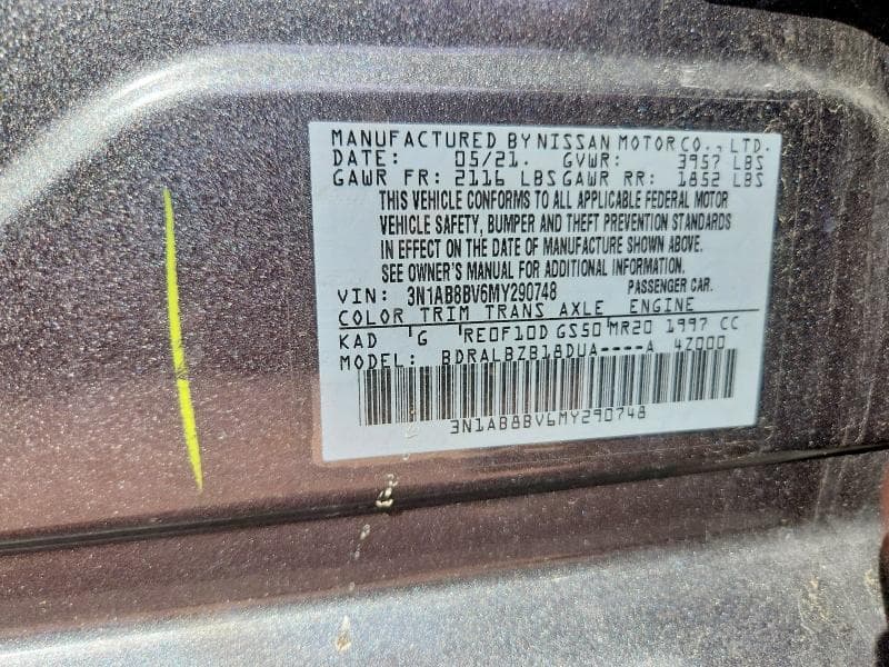 2021 NISSAN SENTRA S 12