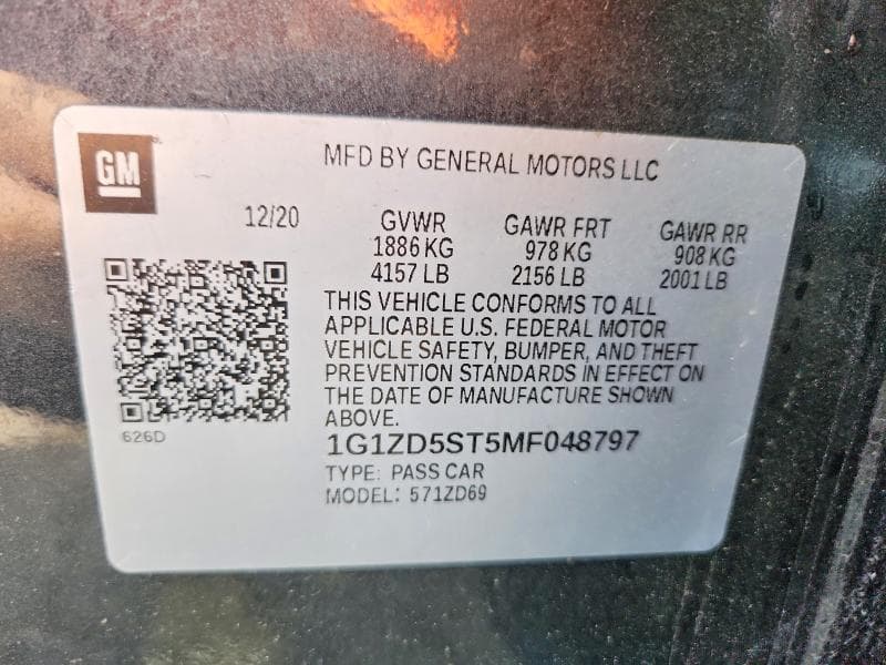 2021 CHEVROLET MALIBU LT 12