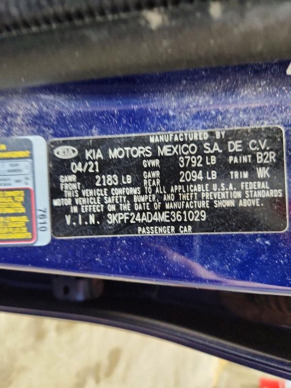 2021 KIA FORTE LXS 12