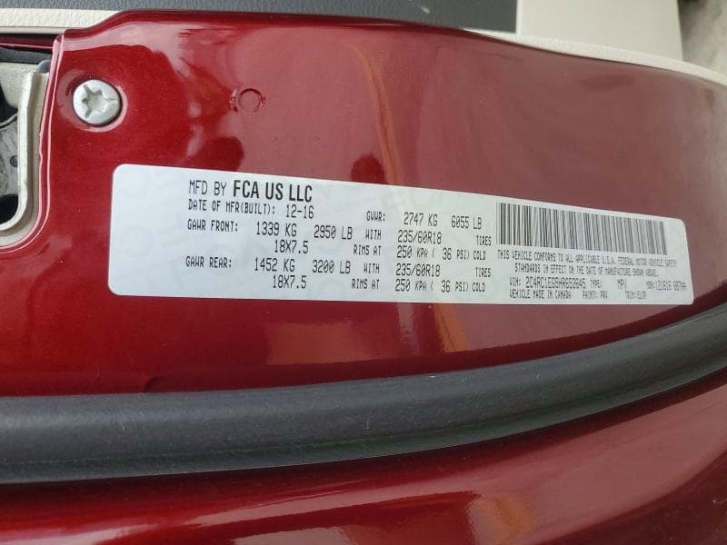 2017 CHRYSLER PACIFICA TOURING L PLUS 13