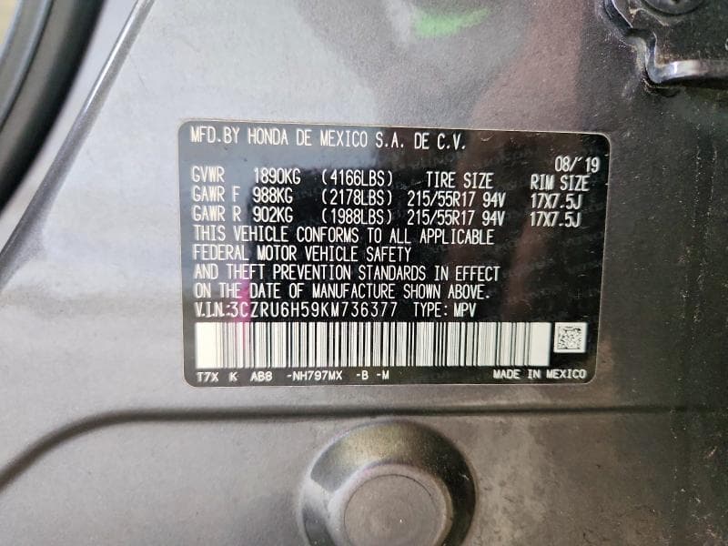 2019 HONDA HR-V EX EX 13