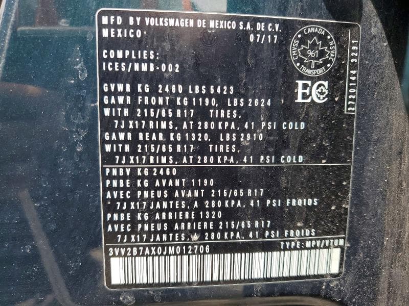 2018 VOLKSWAGEN TIGUAN SE 14
