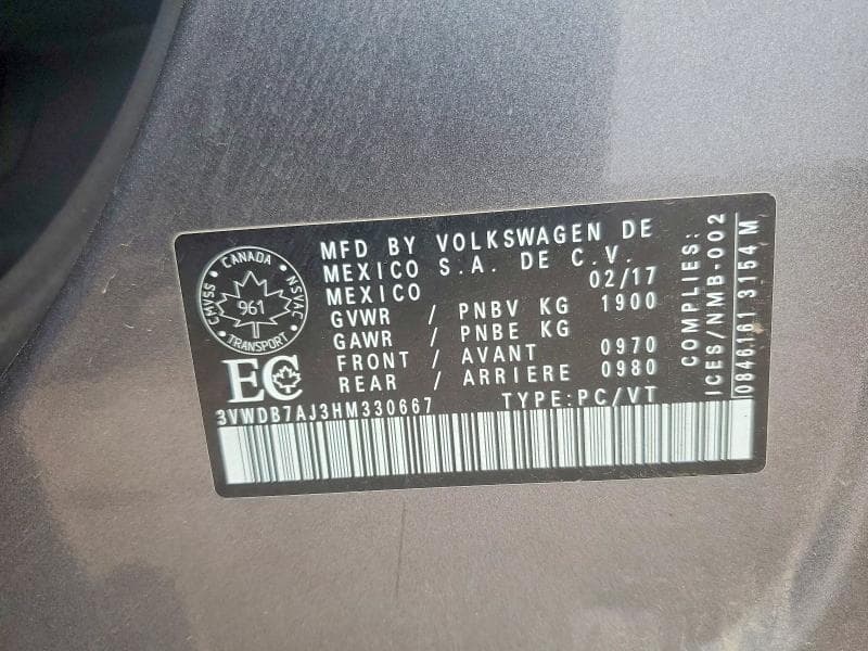 2017 VOLKSWAGEN JETTA SE SE 12