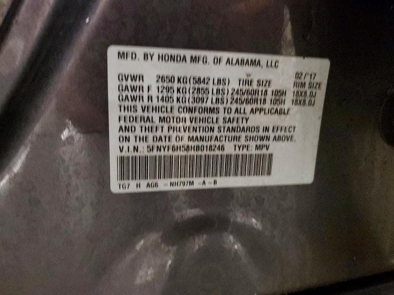 2017 HONDA PILOT EXL EXL 13