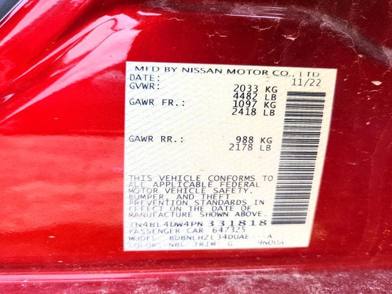 2023 NISSAN ALTIMA SV 12