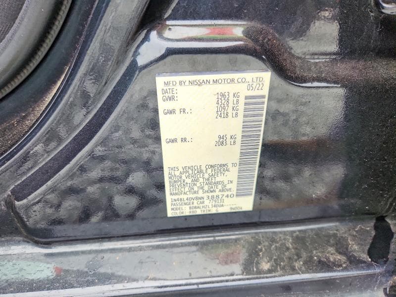 2022 NISSAN ALTIMA SV 12
