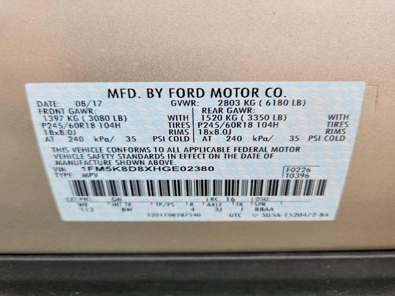 2017 FORD EXPLORER XLT 13