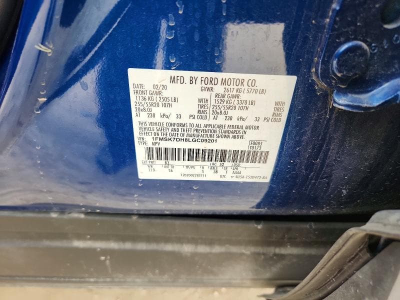 2020 FORD EXPLORER XLT XLT 13