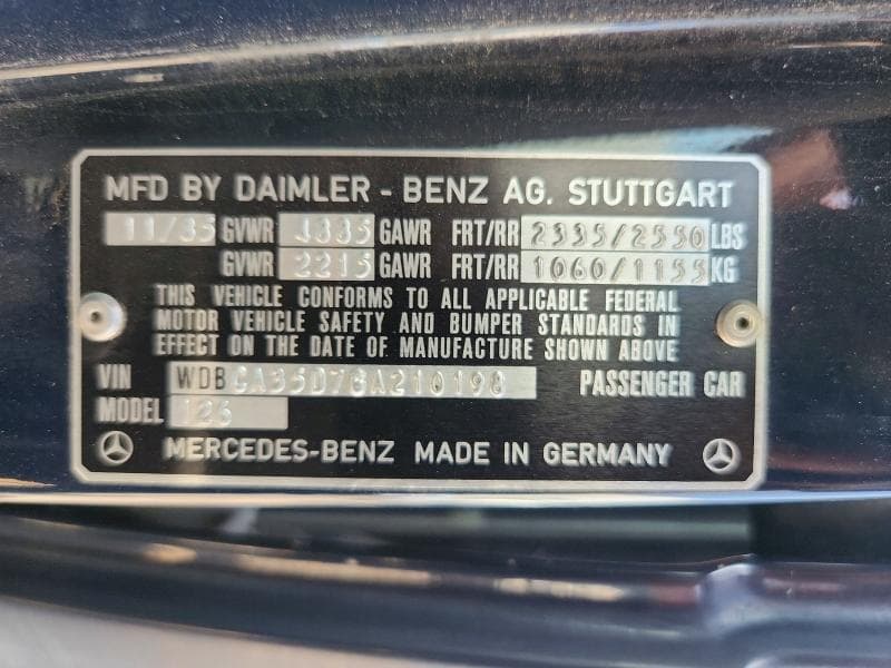 1986 MERCEDES-BENZ 420 SEL SEL 12