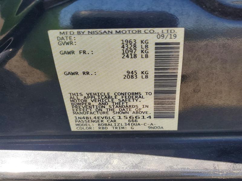 2020 NISSAN ALTIMA SL 12