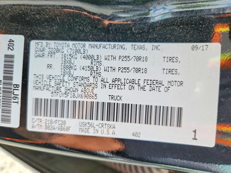 2018 TOYOTA TUNDRA SR5 SR5 13