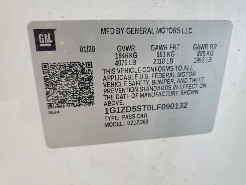 2020 CHEVROLET MALIBU LT 12