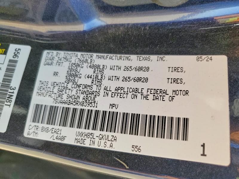 2024 TOYOTA SEQUOIA LIMITED 12